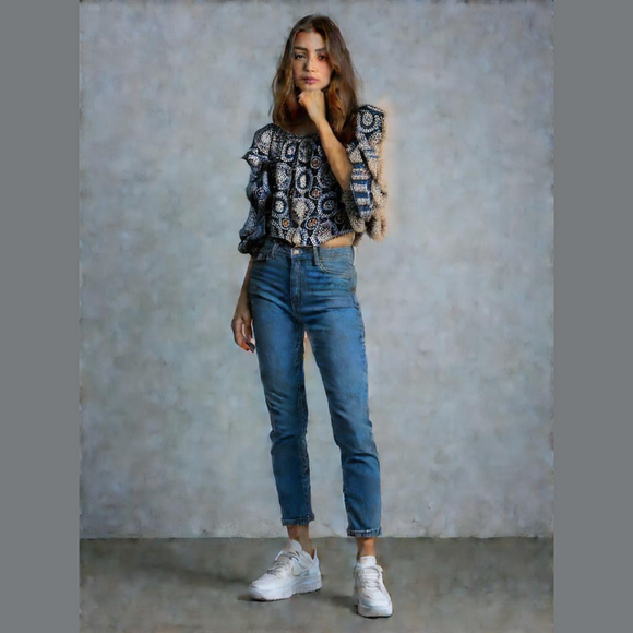 CeCe Paisley Print Blouse - Size M - Picture 2 of 9